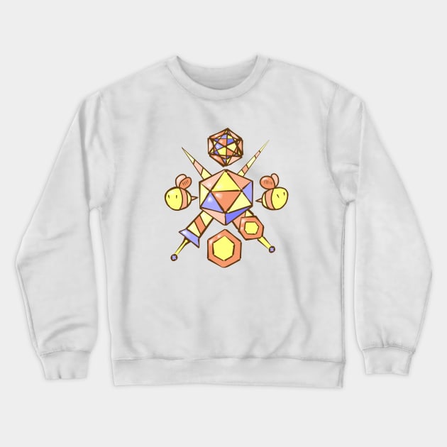 d20 Coat of Arms - Honeycomb Crewneck Sweatshirt by JonGrin